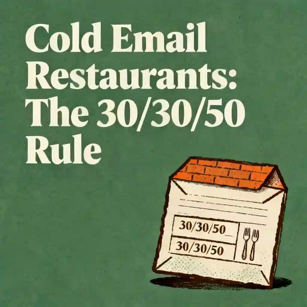 Cold email restaurant owners using the 30/30/50 rule book cover