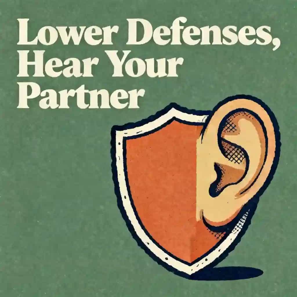 Обложка книги Stop getting defensive when your partner gives feedback