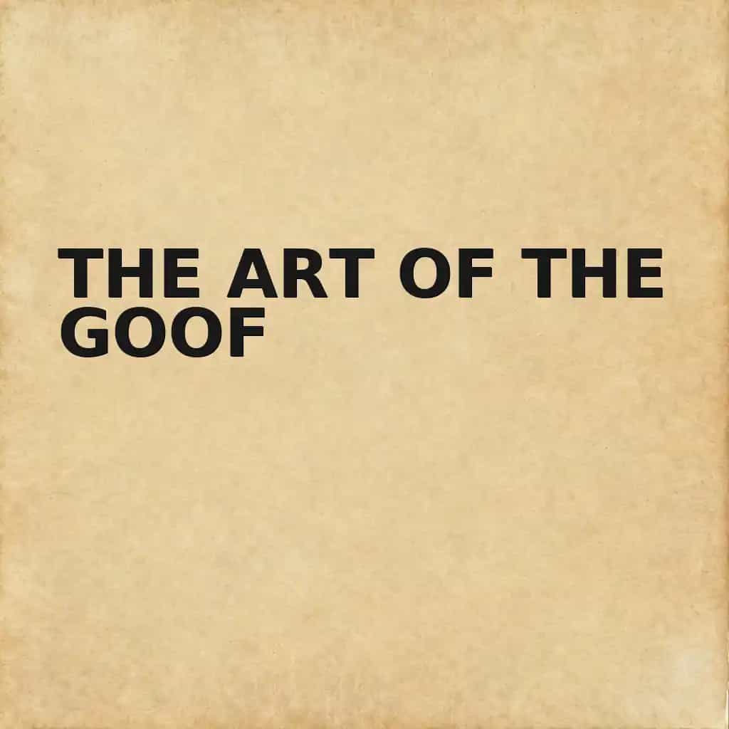 The Art of the Goof 책 표지