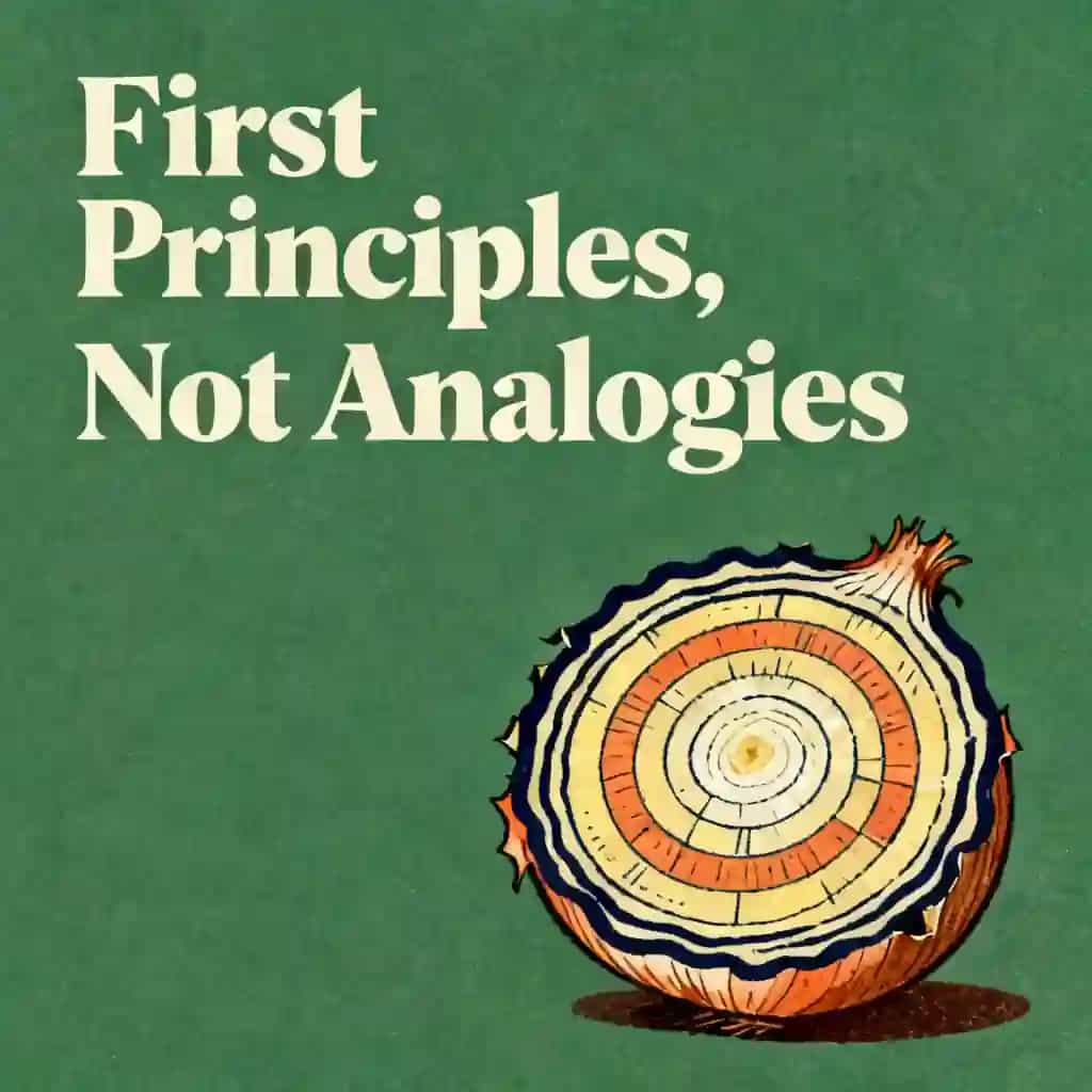 Buchcover von First principles thinking and why analogies fail