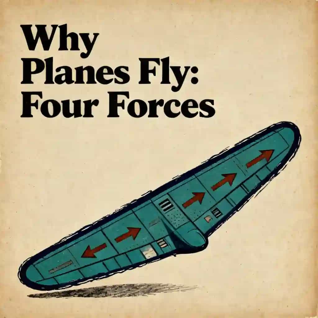 Capa do livro How Airplanes Stay Up: The Four Forces of Flight