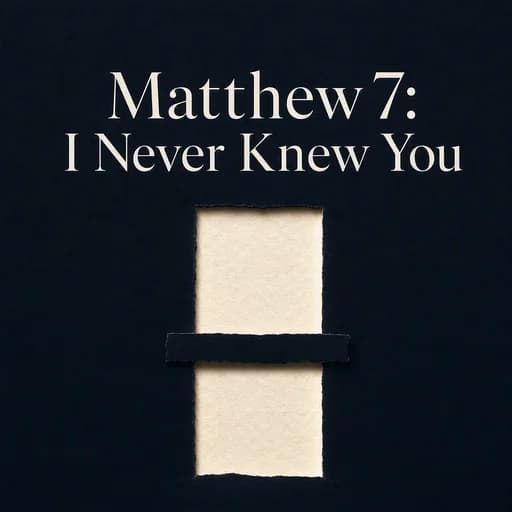 The Nightmare of Matthew 7: Understanding 'I Never Knew You'