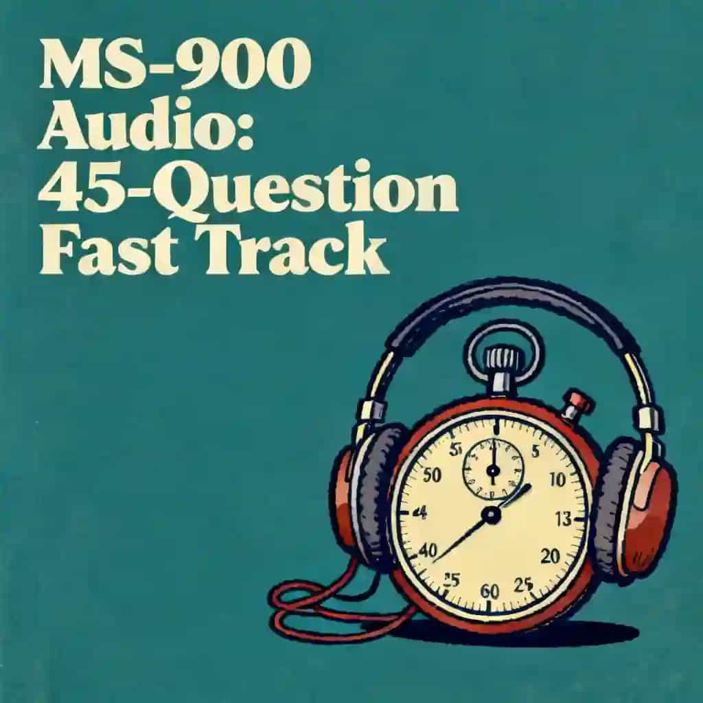 MS-900 Audio Exam: 45 Questions Fast-Track 책 표지