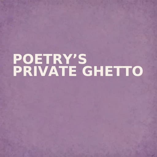 Poetry’s Private Ghetto: The Rise of MFA Programs and Academic Isolation