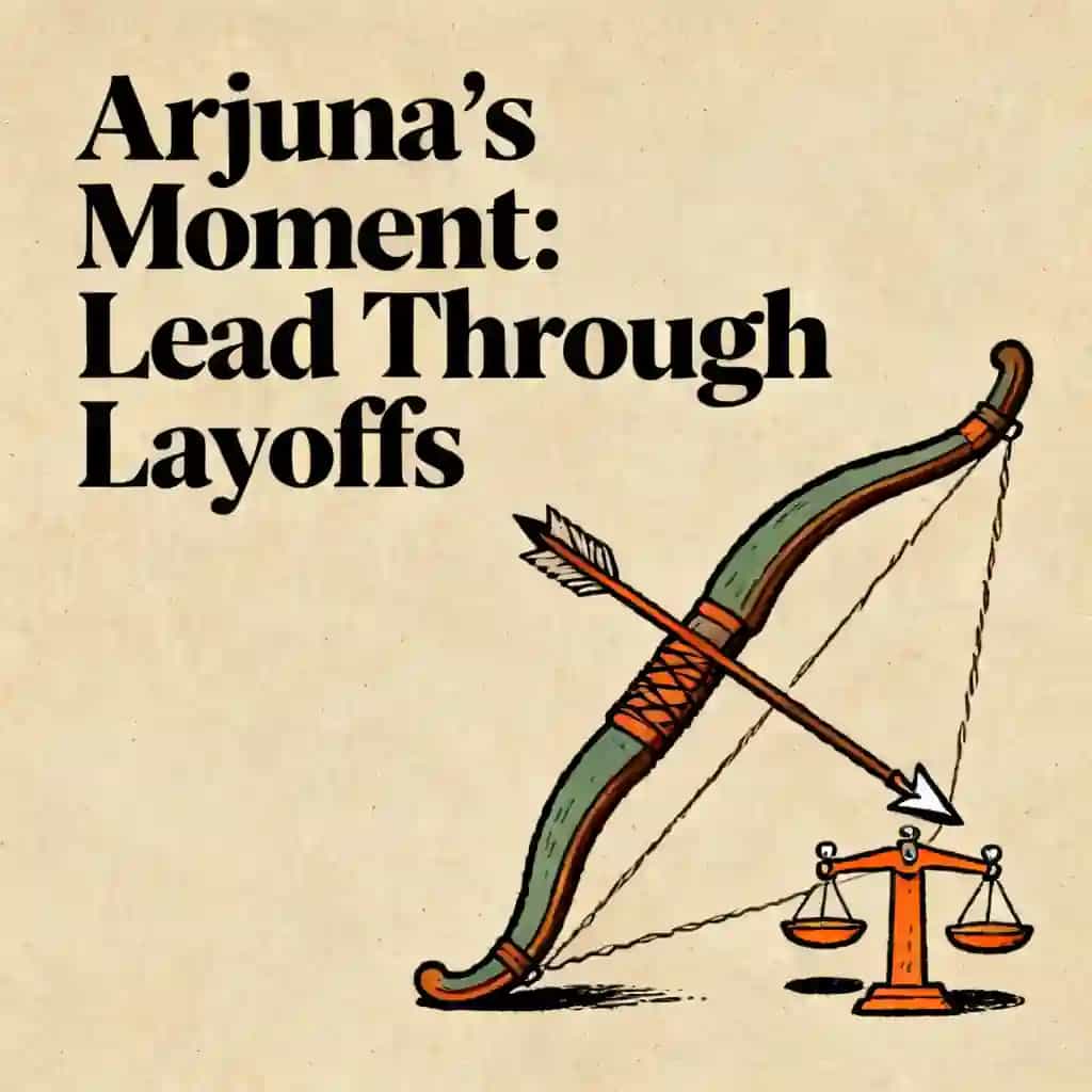 The Arjuna Moment: Leading Through Layoffs book cover