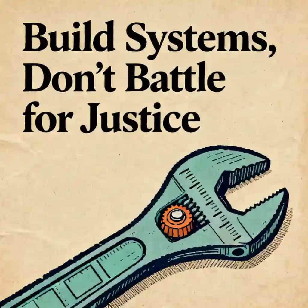Stop Fighting for Justice. Build Systems Instead. の書籍表紙