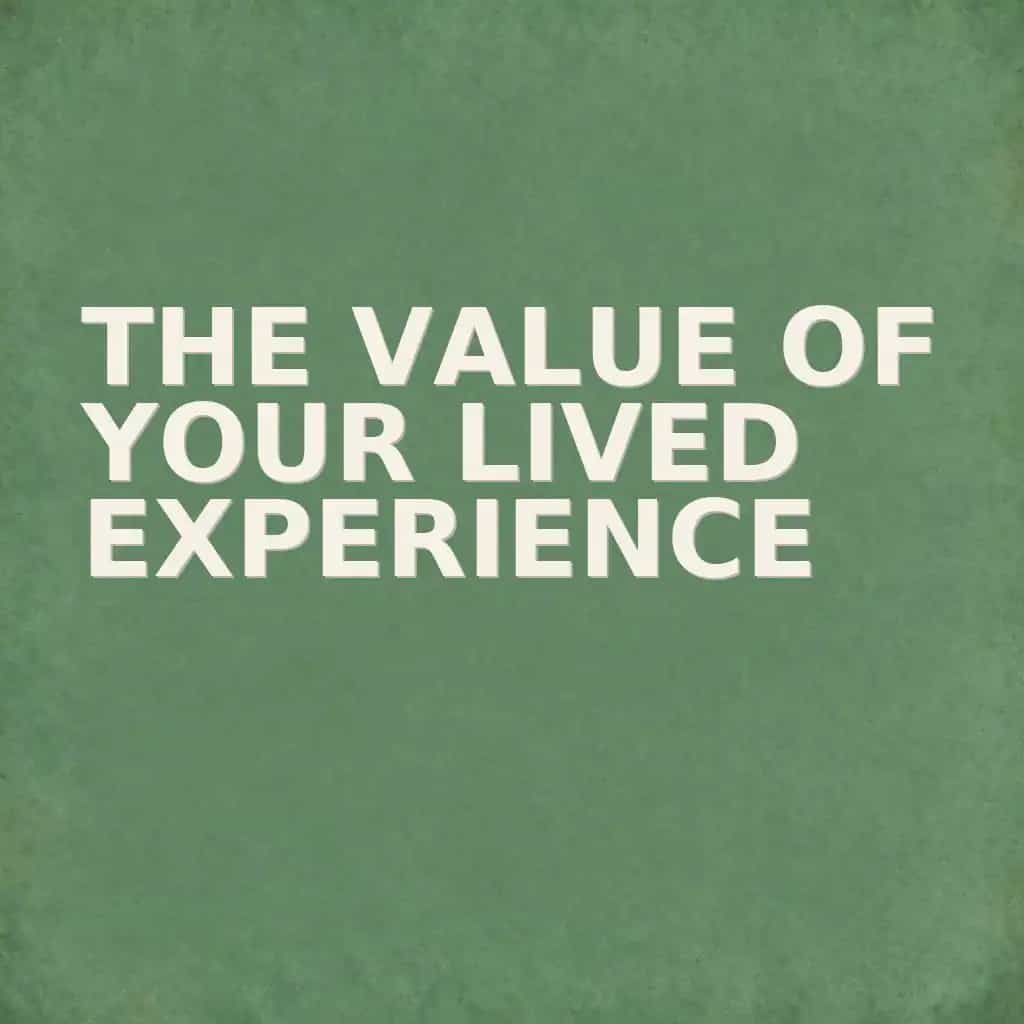 Capa do livro The Value of Your Lived Experience