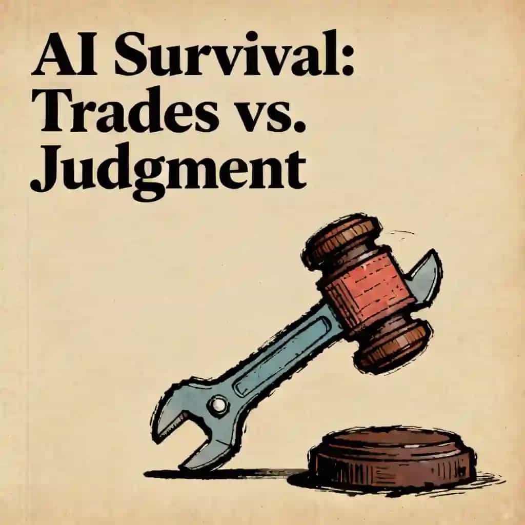 Copertina del libro The AI Survival Guide: Trades vs. High-Stakes Judgment