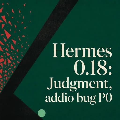 Hermes Agent 0.18: Judgment Release e Sicurezza AI
