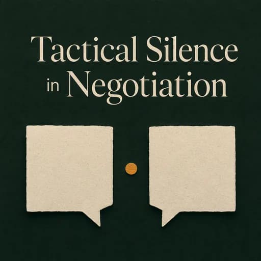 The Tactical Pause in Negotiation: Using Silence as a Strategy