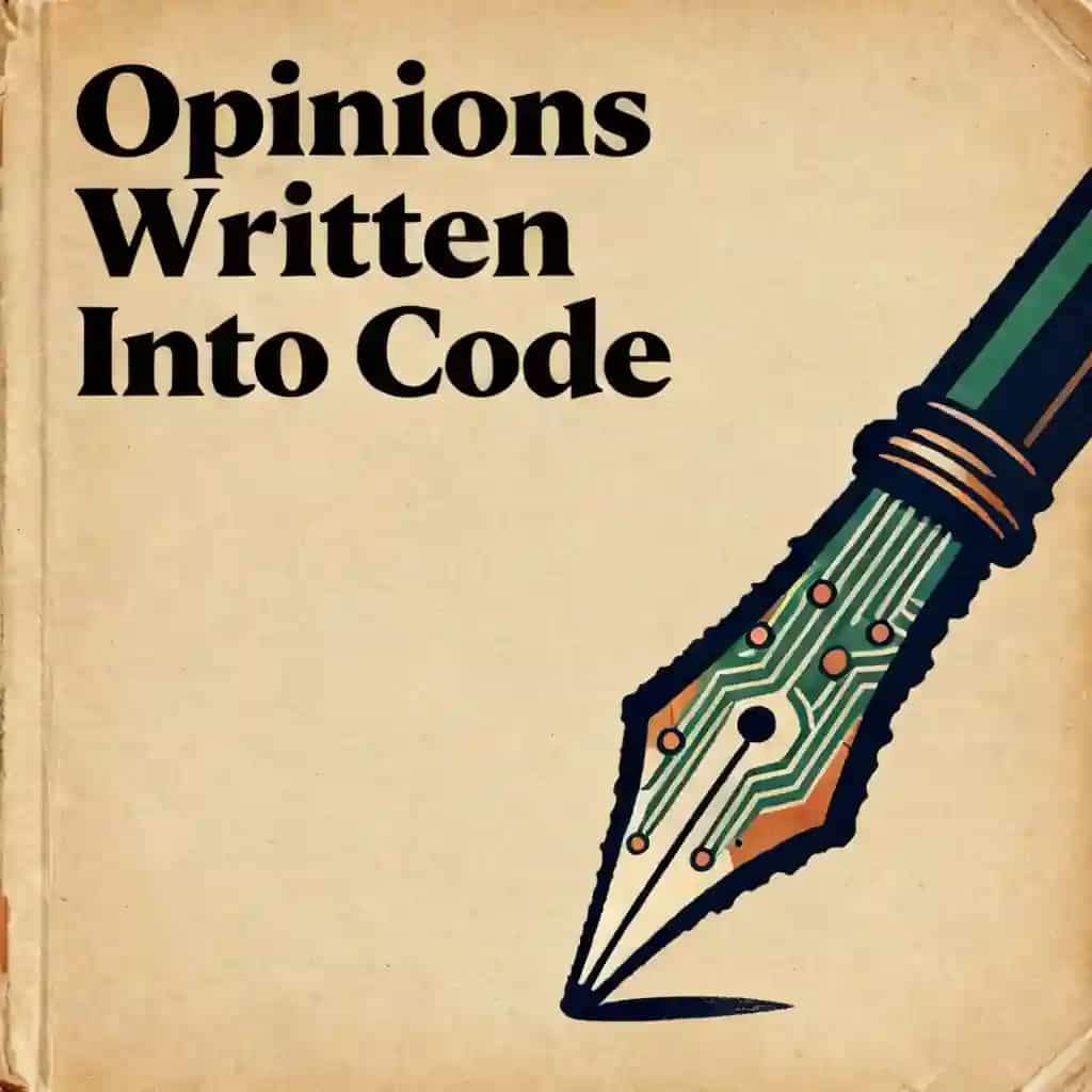 Copertina del libro Opinions Embedded in Code