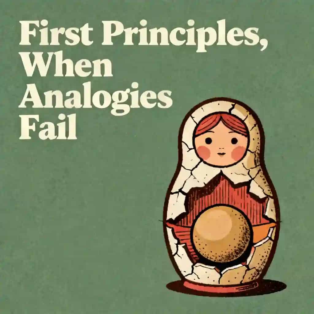 Buchcover von First principles thinking and why analogies fail