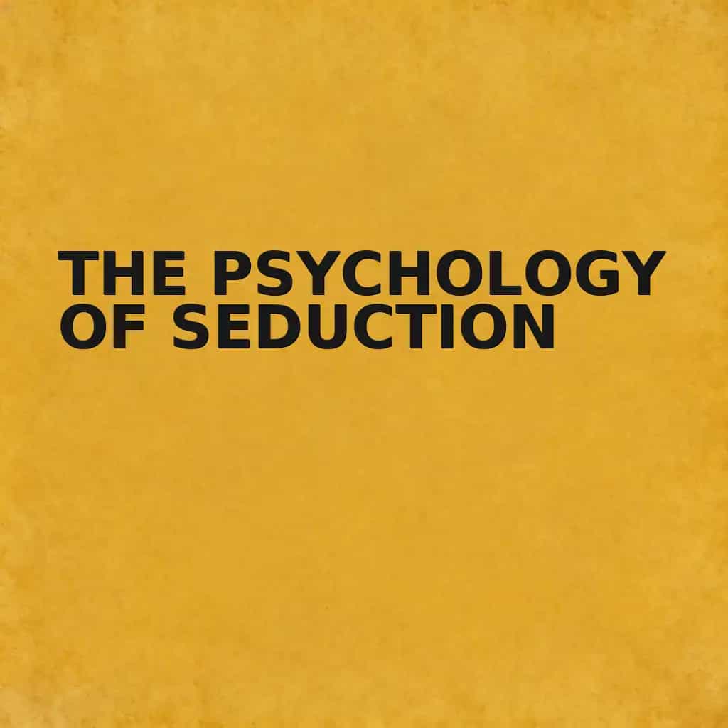 Buchcover von The Psychology of Seduction