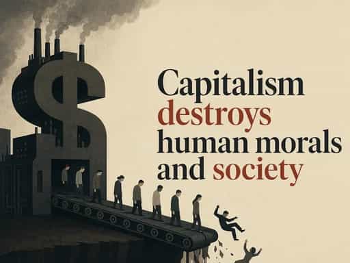 Capitalism destroys human morals and society