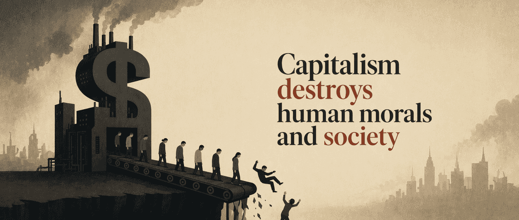 Capitalism destroys human morals and society